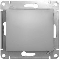 Переключатель без рамки Systeme Electric Glossa 1-кл. проходной алюминий картинка